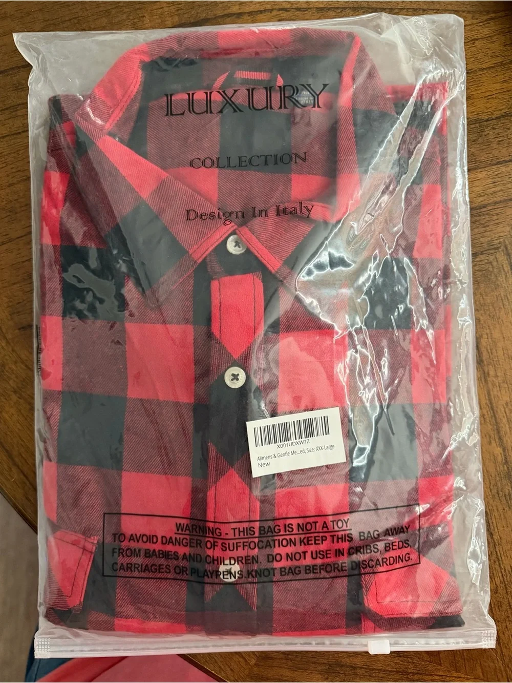 NWT Men’s XXXL Red & Black Buffalo Plaid Flannel Button Down Shirt